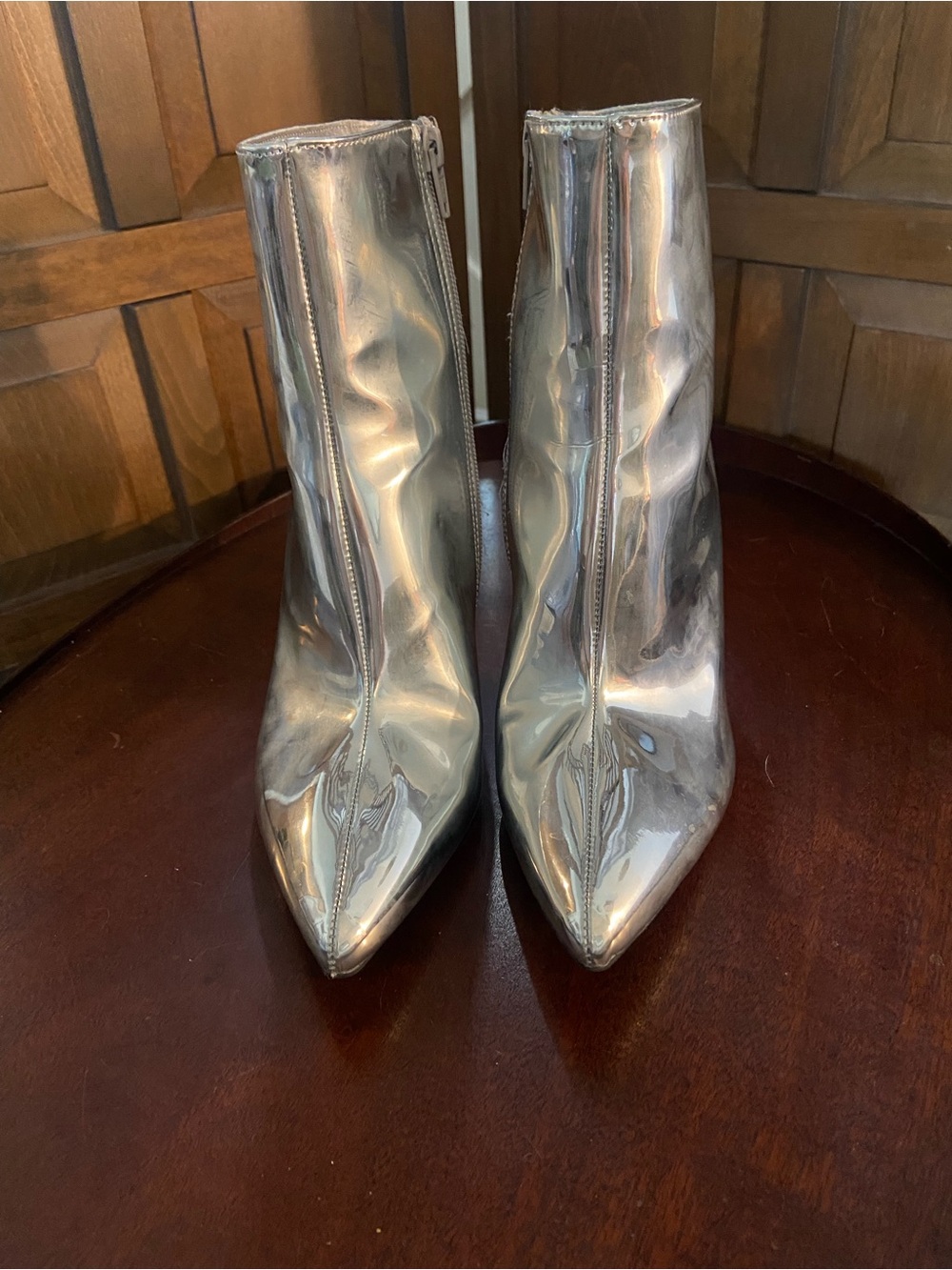 a new day Metallic Silver Pointed Toe Ankle Booties